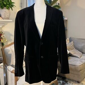 Alfani Elegant Black Velvet Blazer L42
